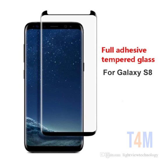 SCREEN GLASS PRTECTOR FULL GLUE TEMPERED SAMSUNG GALAXY S8 BLACK